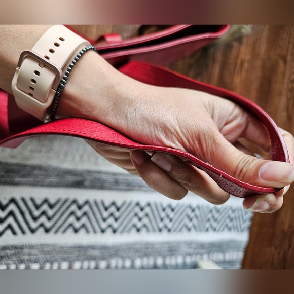 Express Design Studio Red Leather Tote - Picture 5 of 5